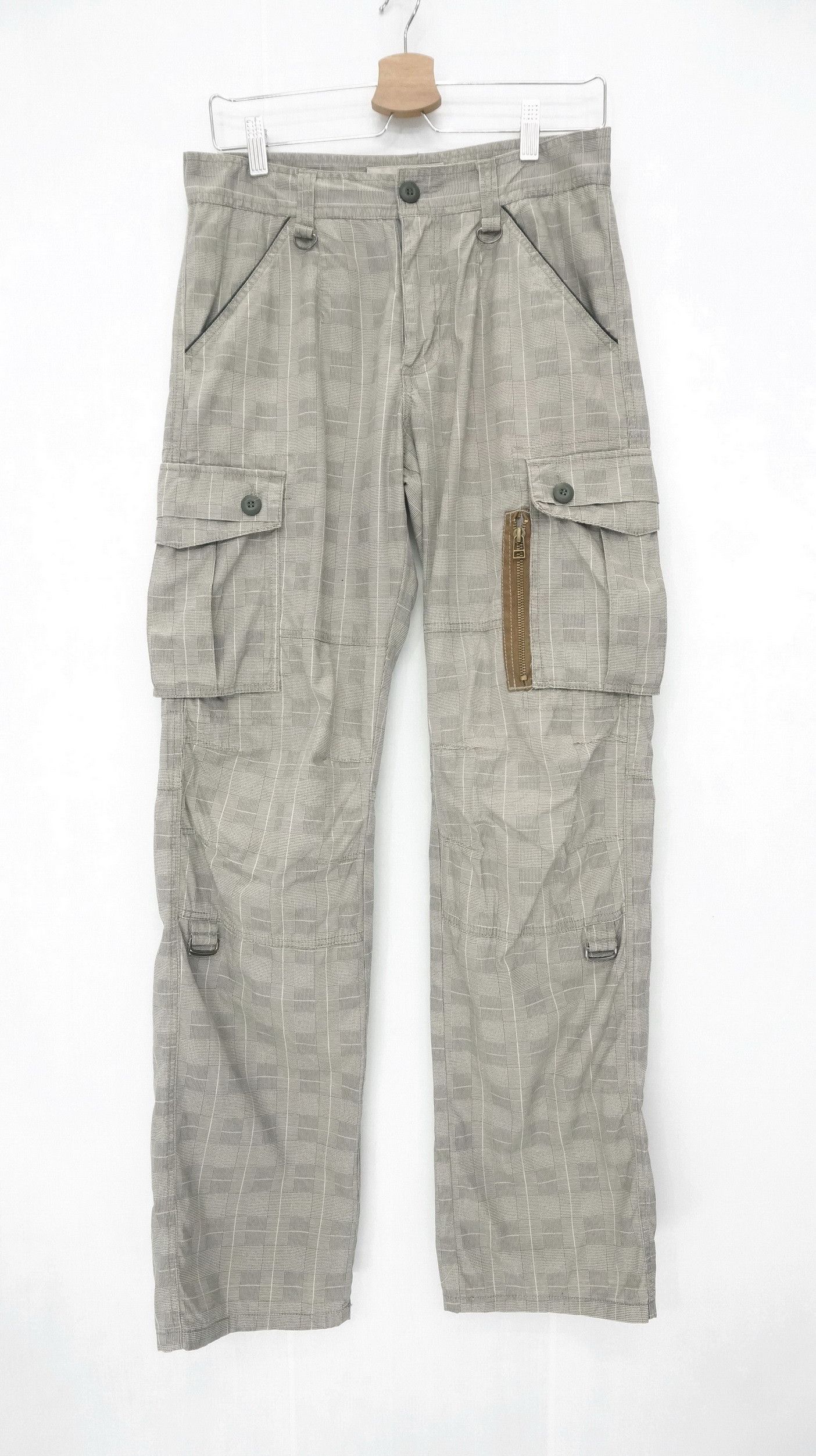 Japanese Brand Japan FREEGATE Tactical Glen Plaid Cargo Roll Up Pants Size US 29 - 1 Thumbnail