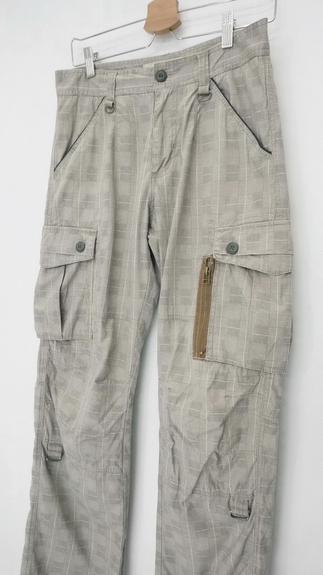 Japanese Brand Japan FREEGATE Tactical Glen Plaid Cargo Roll Up Pants Size US 29 - 8 Thumbnail