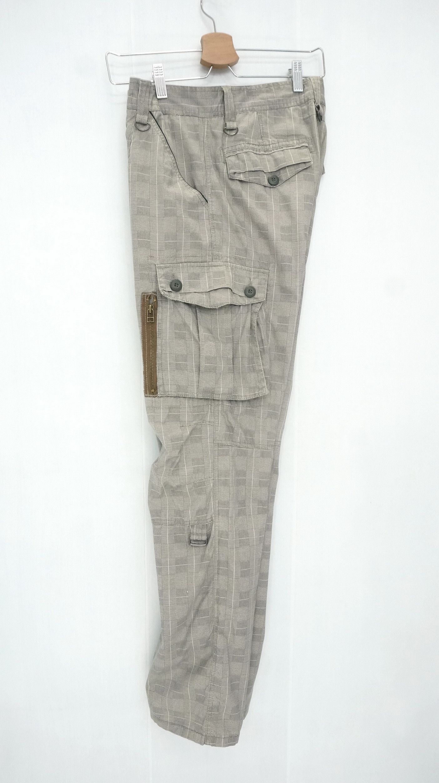 Japanese Brand Japan FREEGATE Tactical Glen Plaid Cargo Roll Up Pants Size US 29 - 4 Thumbnail