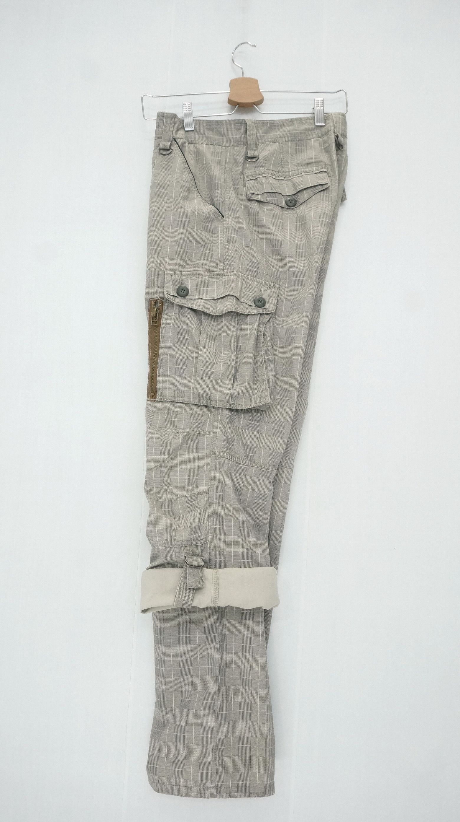Japanese Brand Japan FREEGATE Tactical Glen Plaid Cargo Roll Up Pants Size US 29 - 5 Thumbnail