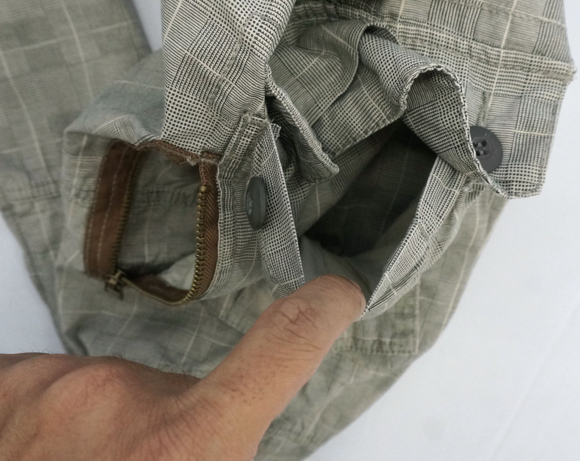 Japanese Brand Japan FREEGATE Tactical Glen Plaid Cargo Roll Up Pants Size US 29 - 19 Thumbnail