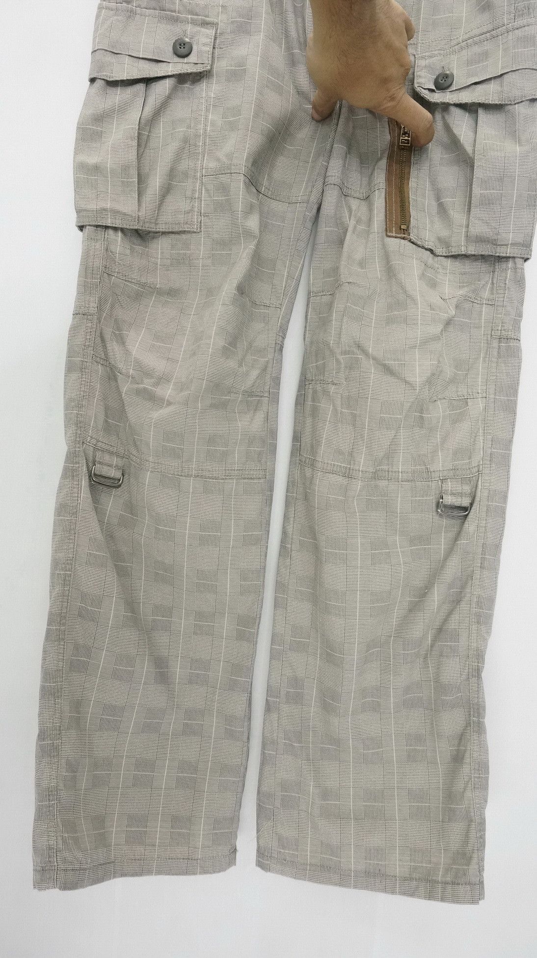 Japanese Brand Japan FREEGATE Tactical Glen Plaid Cargo Roll Up Pants Size US 29 - 6 Thumbnail