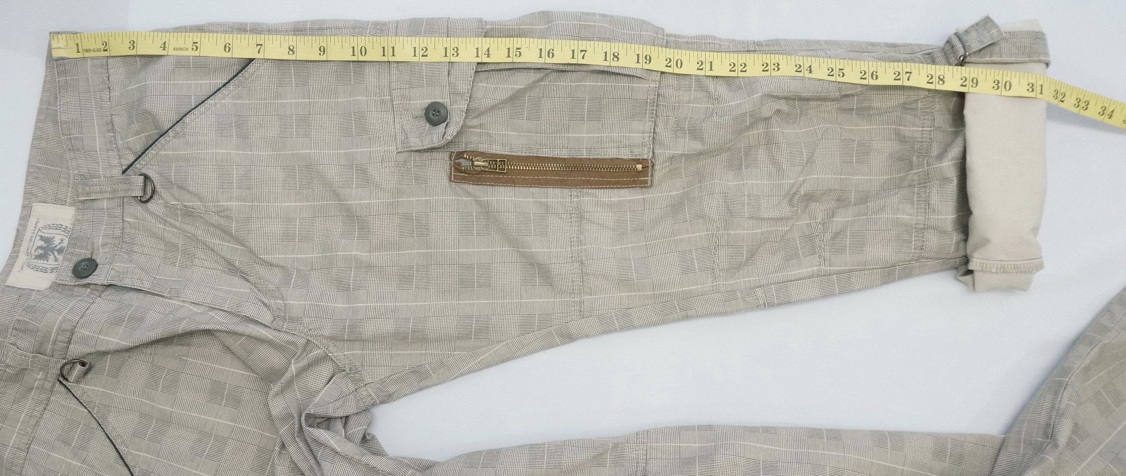 Japanese Brand Japan FREEGATE Tactical Glen Plaid Cargo Roll Up Pants Size US 29 - 14 Thumbnail