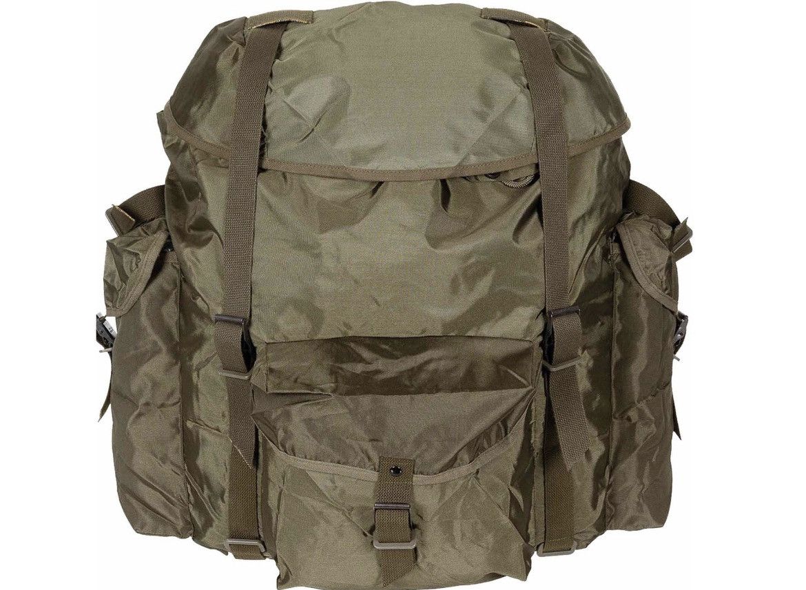 Genuine Vintage Military Issue Heavy Duty Vinyl Backpack / Pannier Side Bag - VBPG1