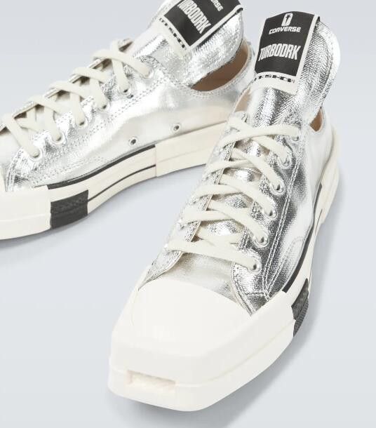 image of Aw22 Rick Owens Drkshdw X Converse Turbodrk Ox 41.5 Shoes in Silver, Men's (Size 8)