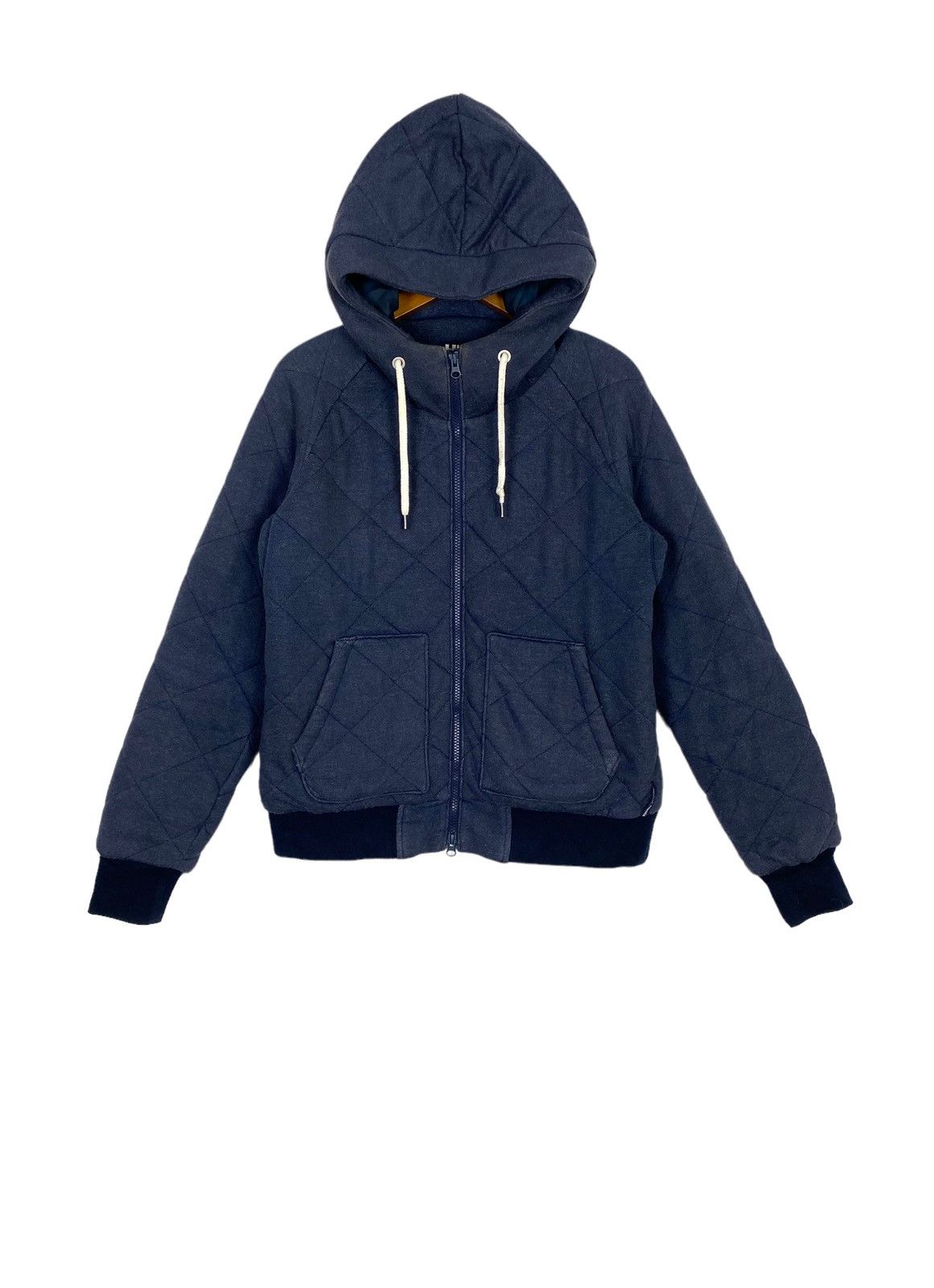 image of Helly Hansen Helly Hensen Quilted Bomber Jacket Hoodie in Blue, Men's (Size Small)