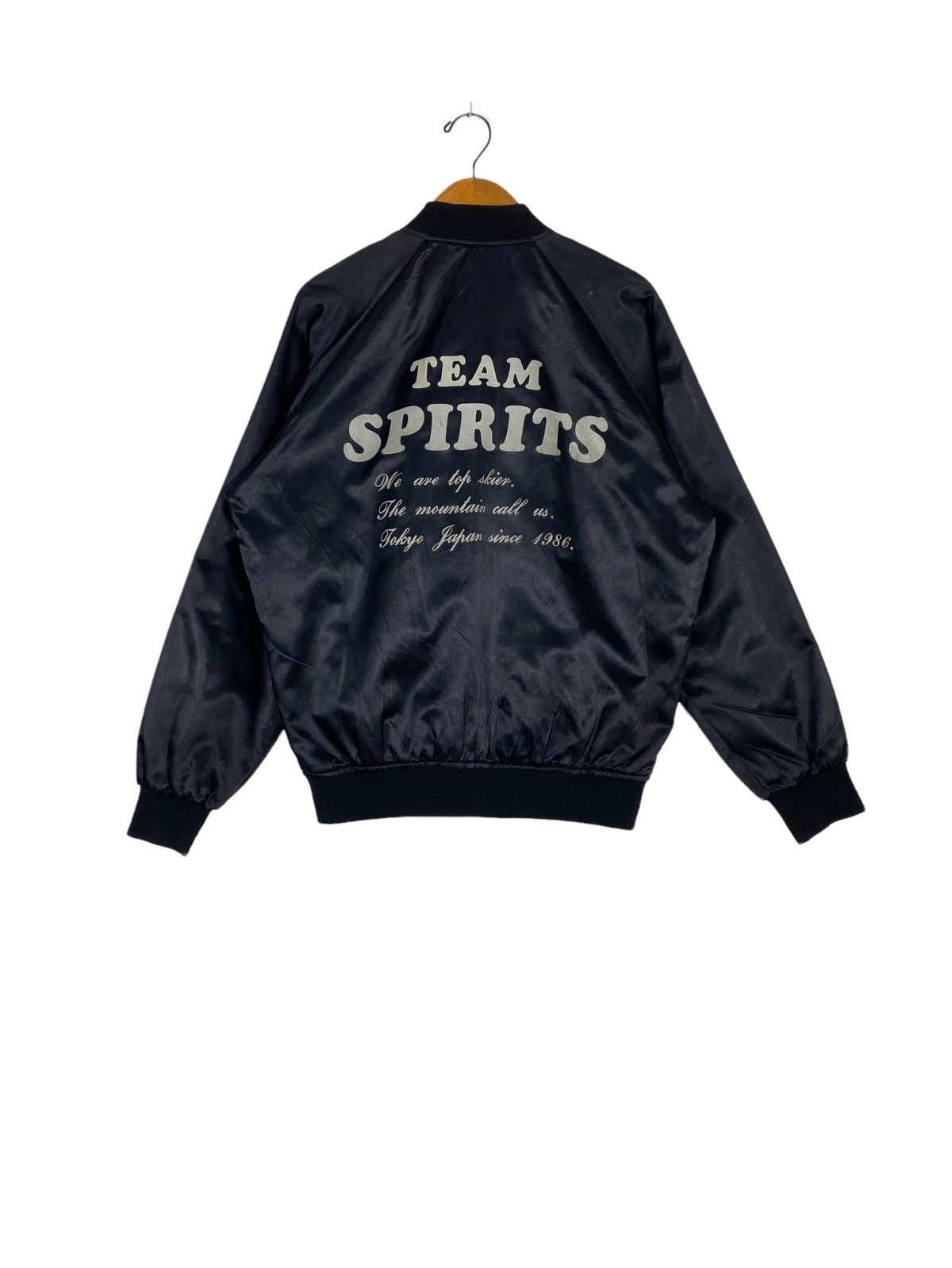 Japanese Brand Rare‼️ Vtg Duck Team Sprit Satin Bomber Jacket Made Japan Size US M / EU 48-50 / 2 - 1 Thumbnail