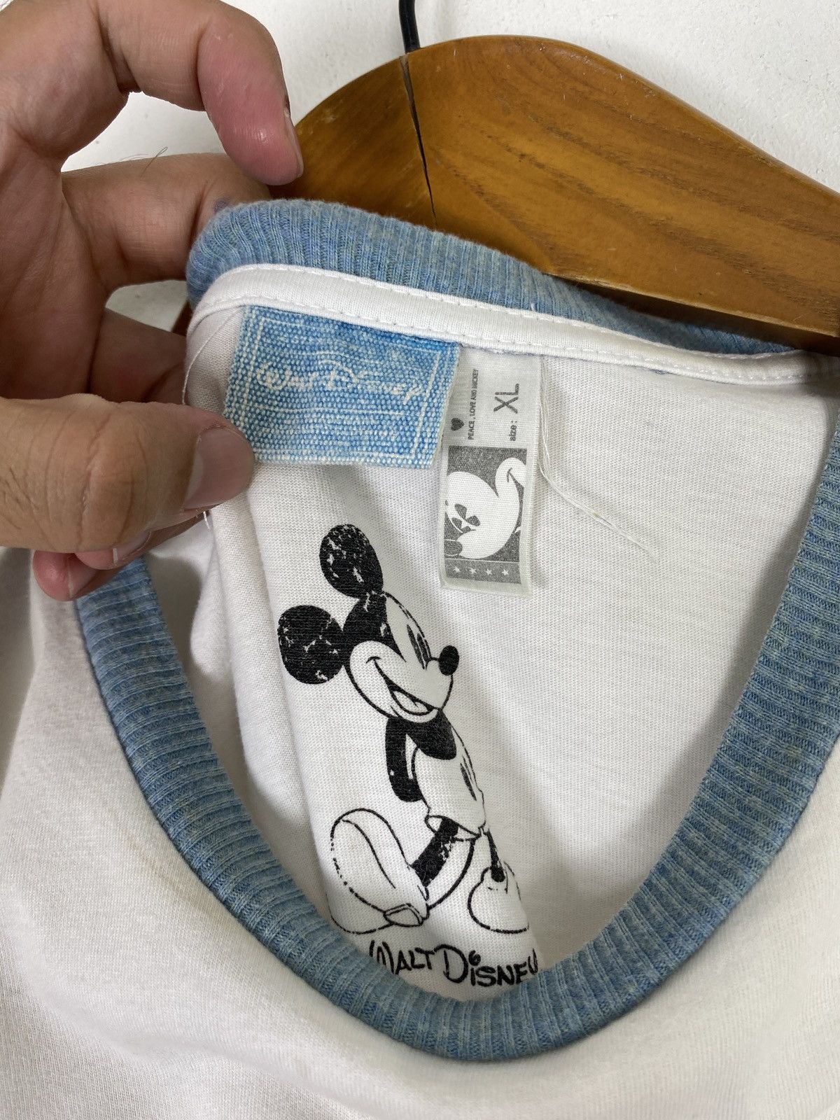 Disney Rare‼️ Vintage Mickey Mouse Ringer T-Shirt Big Logo Made Usa Size US XL / EU 56 / 4 - 3 Thumbnail