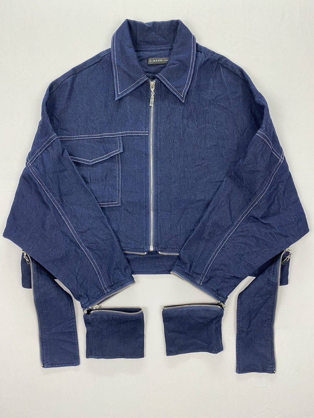 Japanese Brand S.Deer/Concept Zipper Cropped Jeans Jacket Size US M / EU 48-50 / 2 - 3 Thumbnail