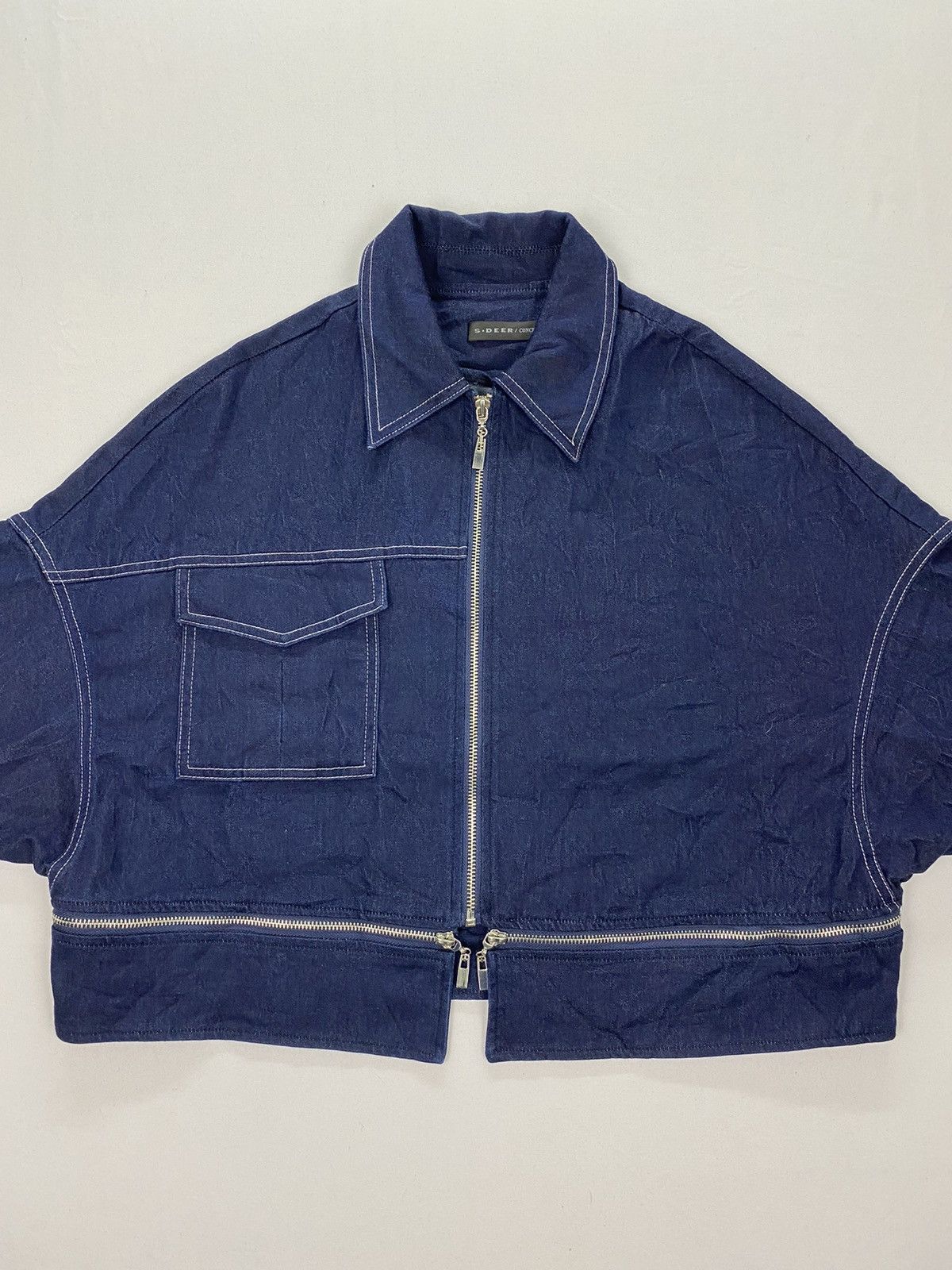 Japanese Brand S.Deer/Concept Zipper Cropped Jeans Jacket Size US M / EU 48-50 / 2 - 4 Thumbnail