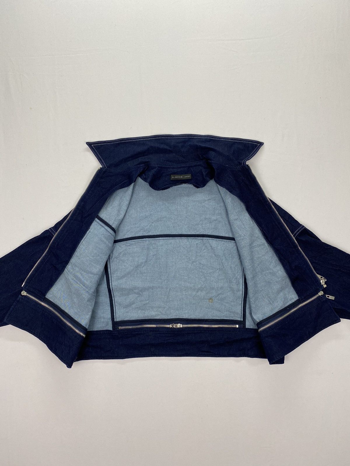 Japanese Brand S.Deer/Concept Zipper Cropped Jeans Jacket Size US M / EU 48-50 / 2 - 8 Thumbnail