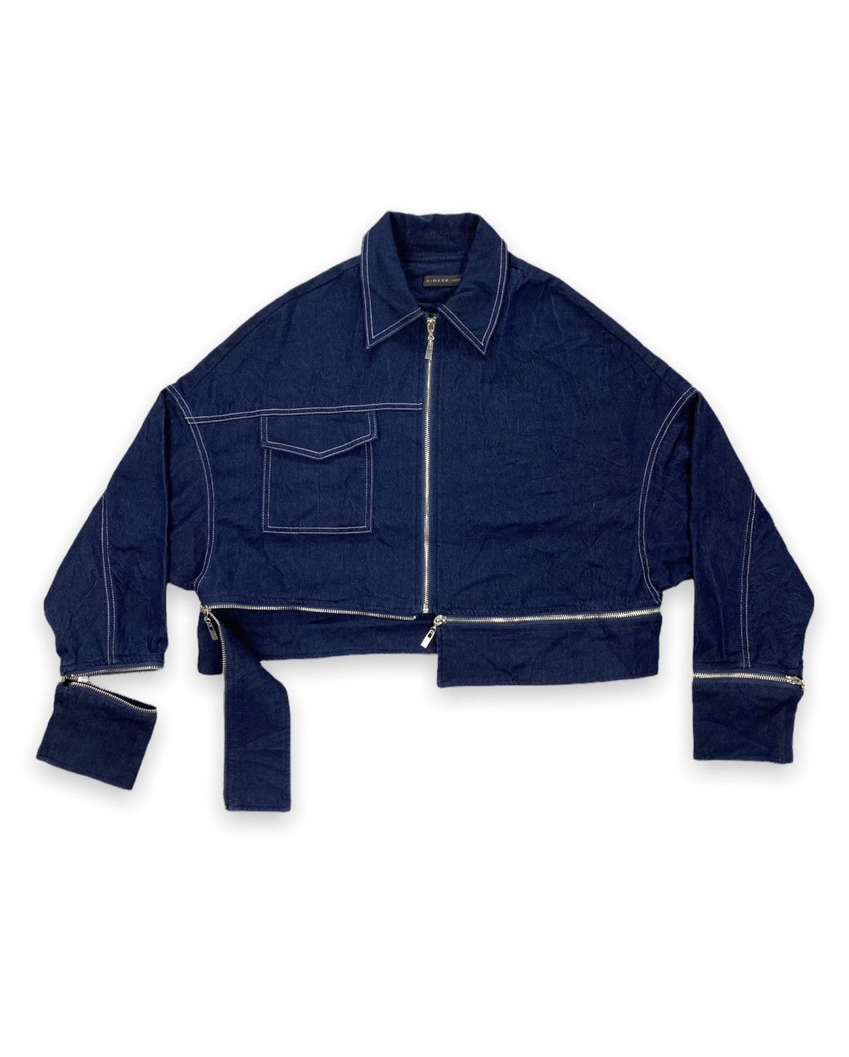 Japanese Brand S.Deer/Concept Zipper Cropped Jeans Jacket Size US M / EU 48-50 / 2 - 1 Thumbnail