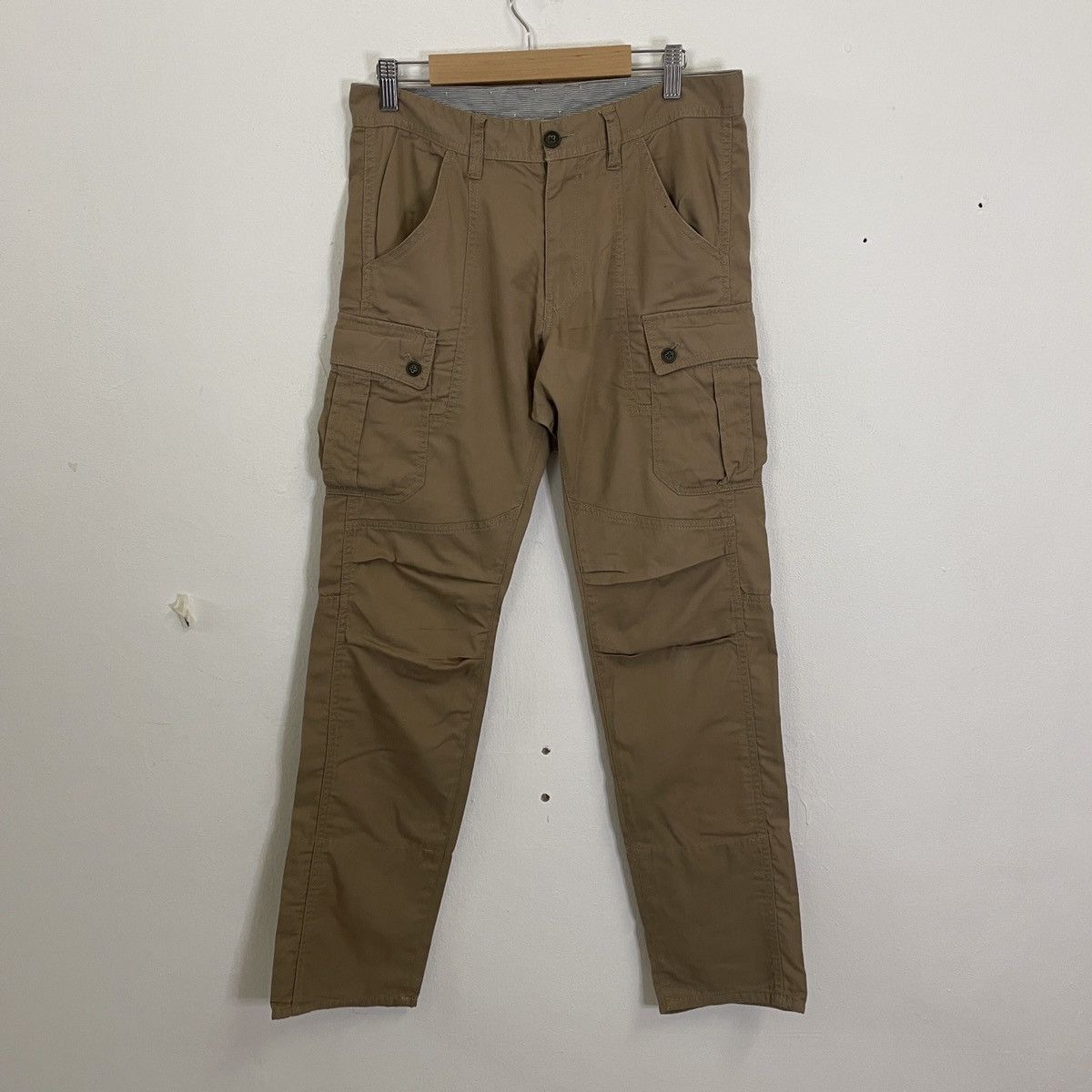 image of Vtgtakeo Kikuchi Utility Multipocket Tactical Cargo Pants in Brown, Men's (Size 32)