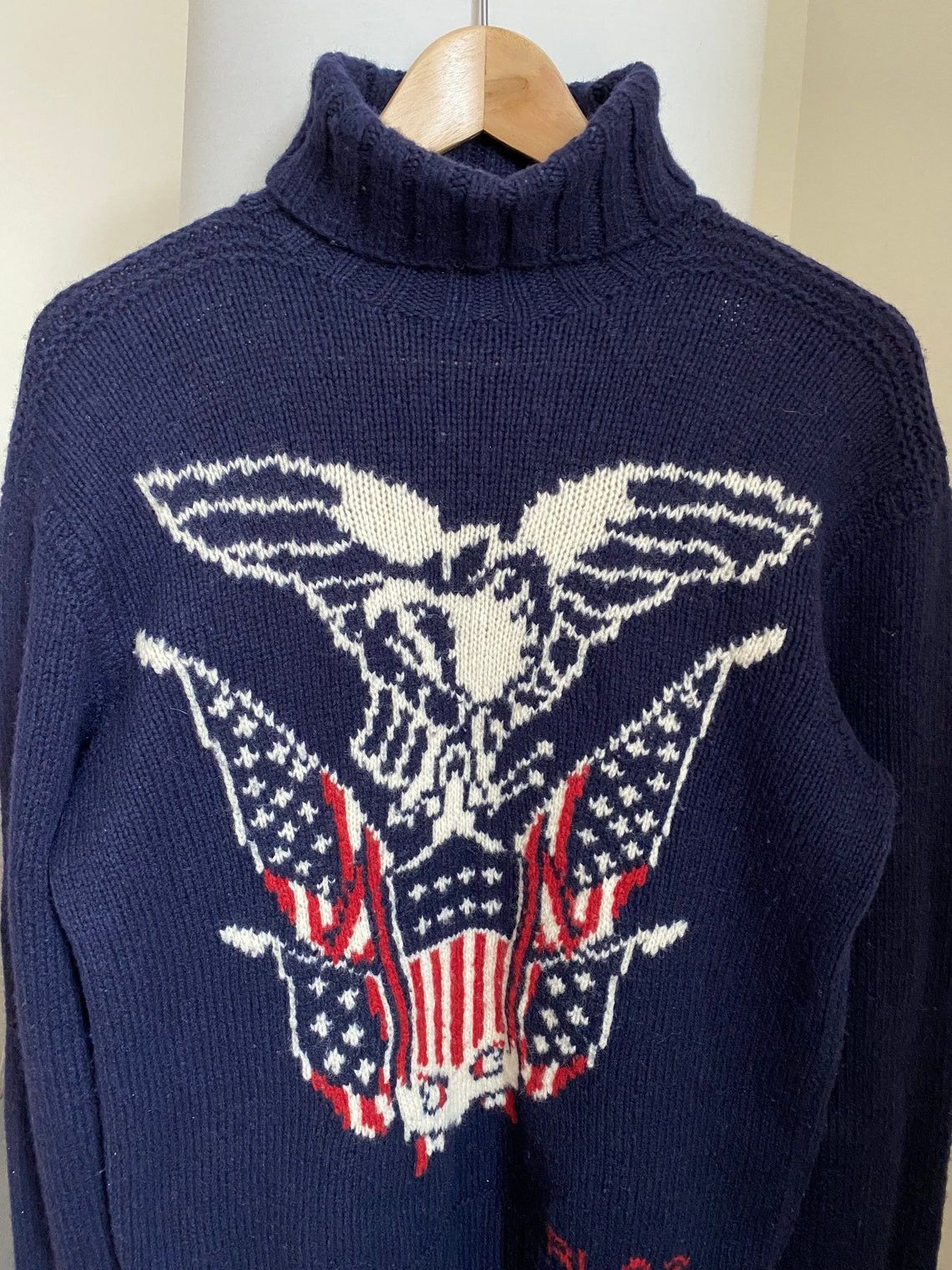 Polo Ralph Lauren Vintage Polo Ralph Lauren Eagle Turtle Neck Sweater Medium Size US M / EU 48-50 / 2 - 2 Thumbnail