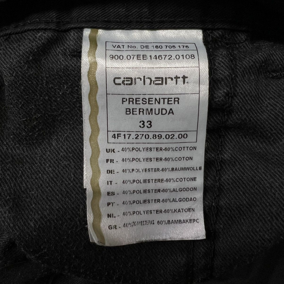 Carhartt × Carhartt Wip × Vintage Carhartt Presenter Bermuda y2k black shorts Size US 33 - 11 Thumbnail