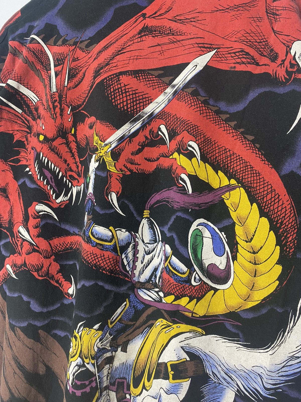 Liquid Blue VINTAGE 1993 LIQUID BLUE DRAGON DUEL ALL OVER PRINT TEE Size US XL / EU 56 / 4 - 7 Thumbnail