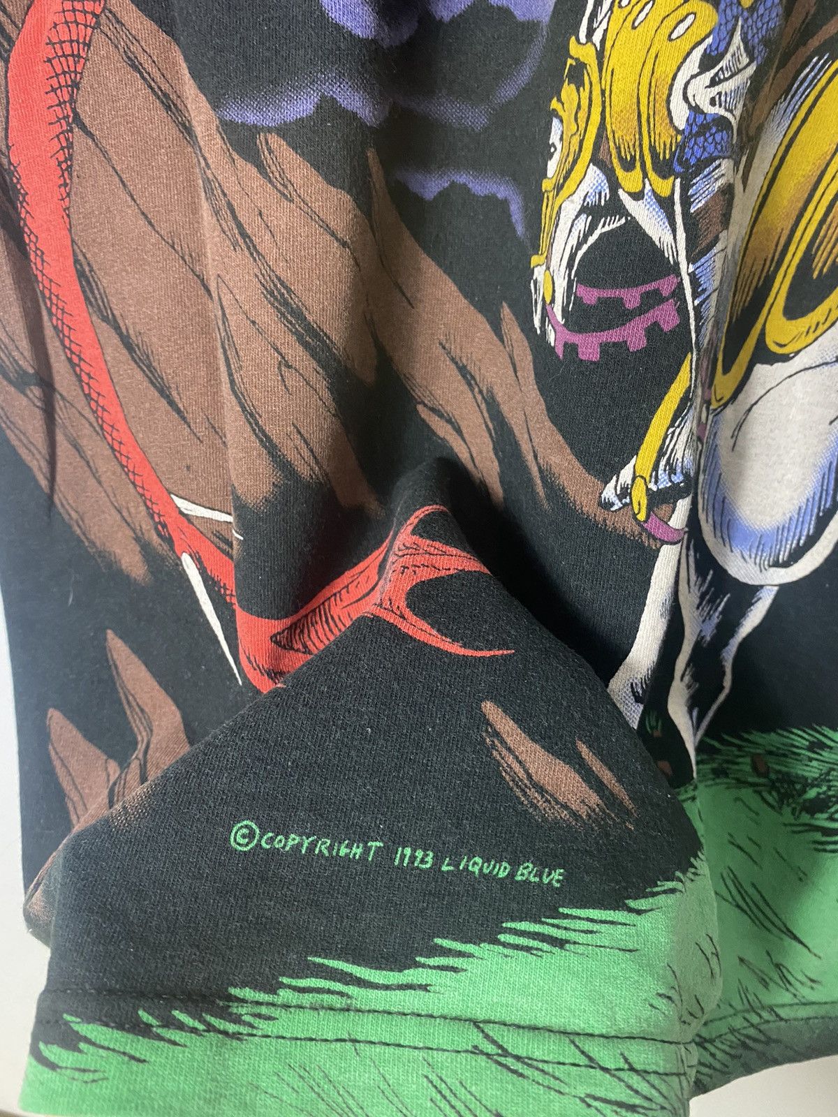 Liquid Blue VINTAGE 1993 LIQUID BLUE DRAGON DUEL ALL OVER PRINT TEE Size US XL / EU 56 / 4 - 5 Thumbnail