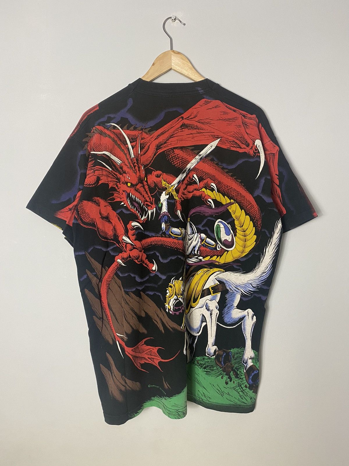 Liquid Blue VINTAGE 1993 LIQUID BLUE DRAGON DUEL ALL OVER PRINT TEE Size US XL / EU 56 / 4 - 2 Thumbnail