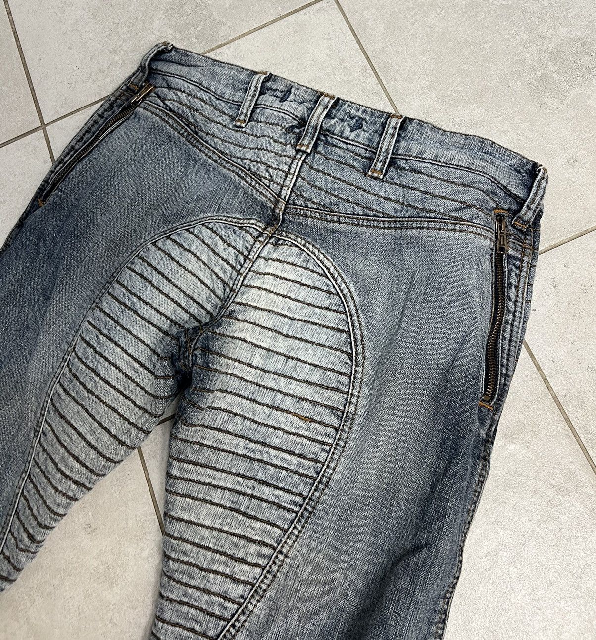 Absolut Joy Rare Absolut Joy Avant Garde Biker Denim Pants Balmain Vibe Size US 36 / EU 52 - 4 Thumbnail
