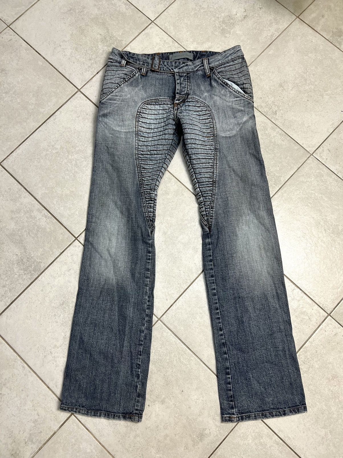 Absolut Joy Rare Absolut Joy Avant Garde Biker Denim Pants Balmain Vibe Size US 36 / EU 52 - 1 Thumbnail