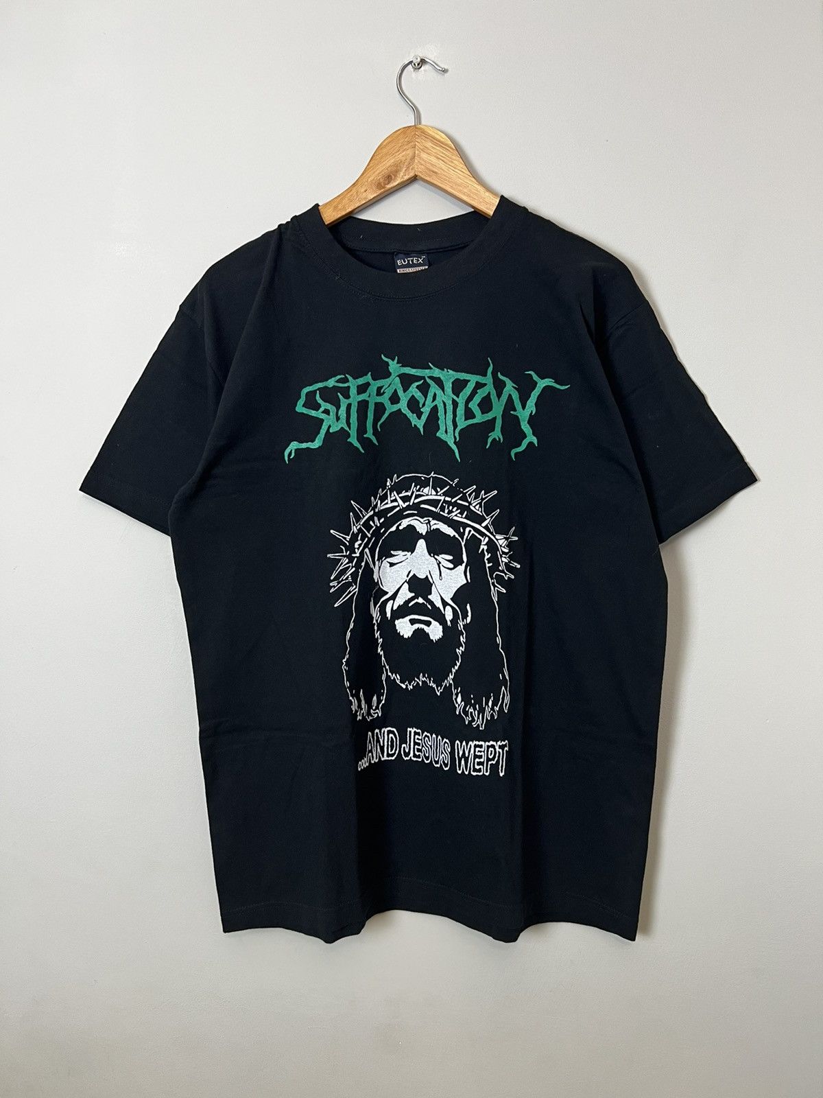 Band Tees Rare Vintage 90s Suffocation Jesus Wept Metal Band T Shirt Size US M / EU 48-50 / 2 - 1 Thumbnail