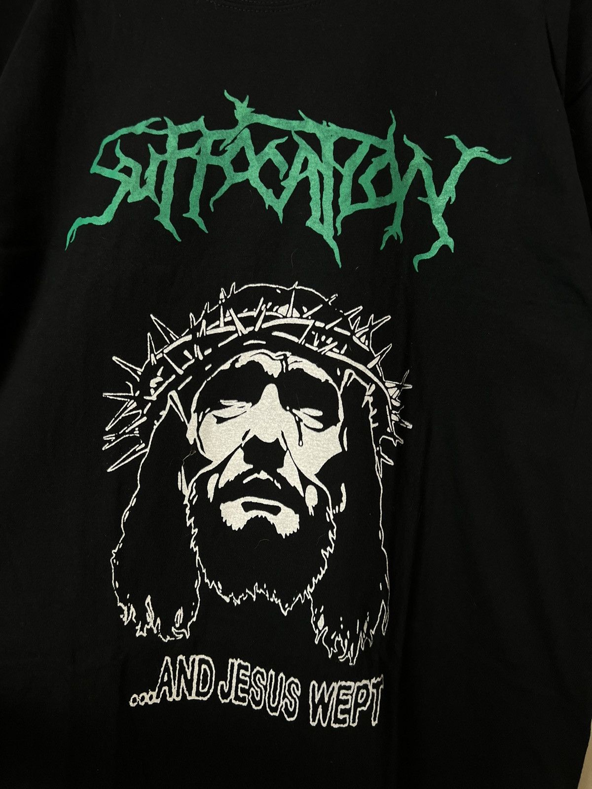Band Tees Rare Vintage 90s Suffocation Jesus Wept Metal Band T Shirt Size US M / EU 48-50 / 2 - 3 Thumbnail
