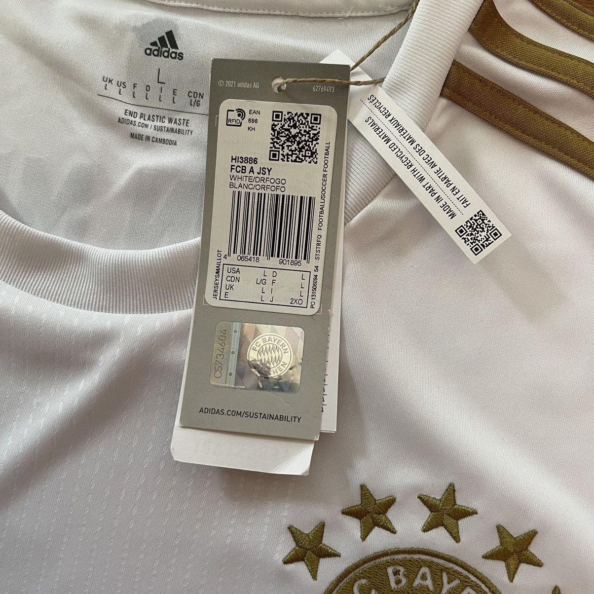 Adidas NWT BAYERN MUNICH ADIDAS 2022/2023 AWAY JERSEY #19 DAVIES Size US L / EU 52-54 / 3 - 8 Thumbnail