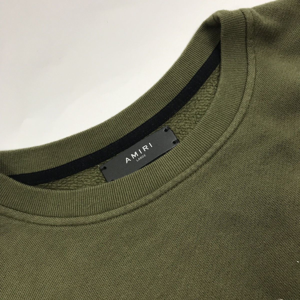 Amiri AMIRI PATCH WORK CREW NECK OLIVE SWEATSHIRT Size US L / EU 52-54 / 3 - 8 Thumbnail