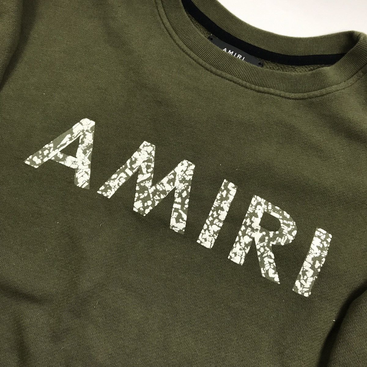 Amiri AMIRI PATCH WORK CREW NECK OLIVE SWEATSHIRT Size US L / EU 52-54 / 3 - 4 Thumbnail