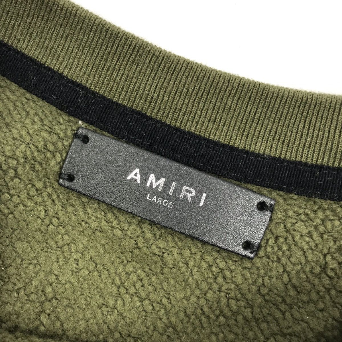 Amiri AMIRI PATCH WORK CREW NECK OLIVE SWEATSHIRT Size US L / EU 52-54 / 3 - 6 Thumbnail