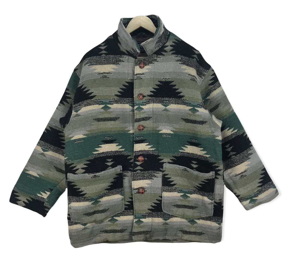 image of Native x Vintage Next Stage Casual Navajo Jacket in Green, Men's (Size Medium)