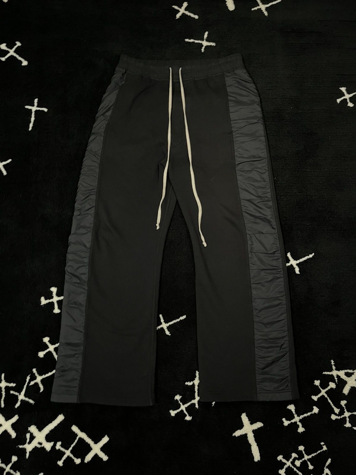 image of Rick Owens Nylon Strip Pusher Sweatpants in Black, Men's (Size 32)