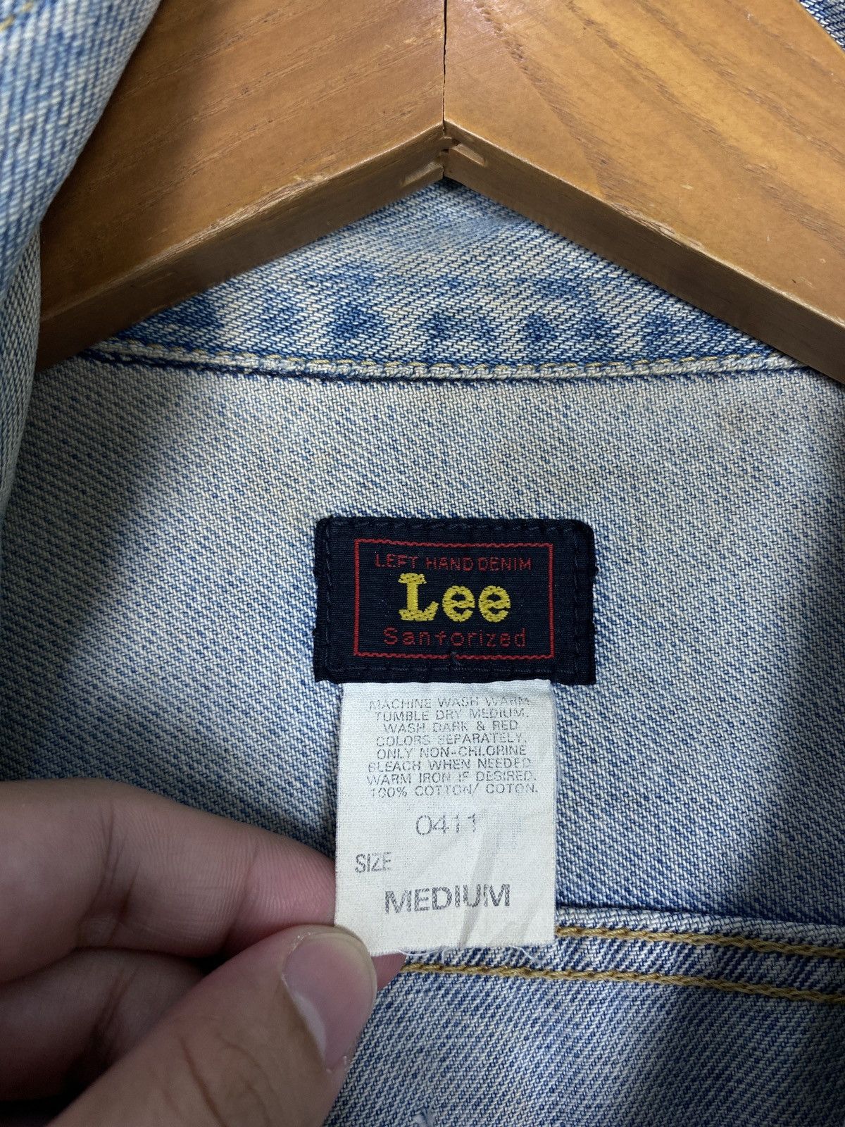 Lee Rare‼️ Vintage Lee Sanforized Left Hand Denim Jacket Medium Size US M / EU 48-50 / 2 - 5 Thumbnail