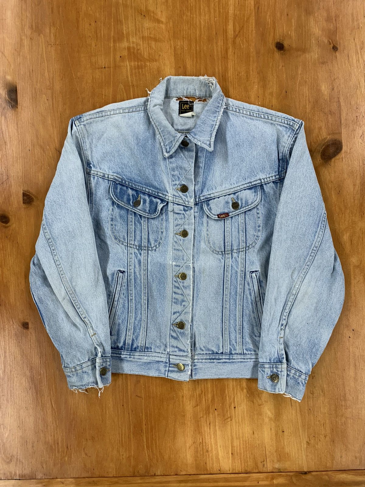 Lee × Vintage 1990s Lee Distressed Jean Jacket Size US L / EU 52-54 / 3 - 1 Thumbnail