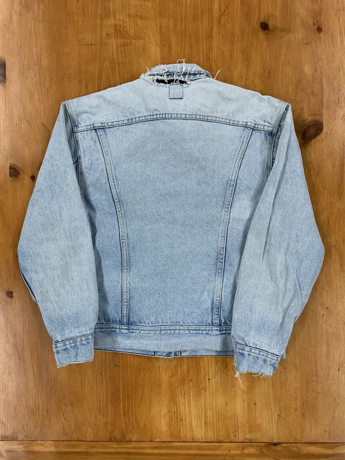 Lee × Vintage 1990s Lee Distressed Jean Jacket Size US L / EU 52-54 / 3 - 4 Thumbnail