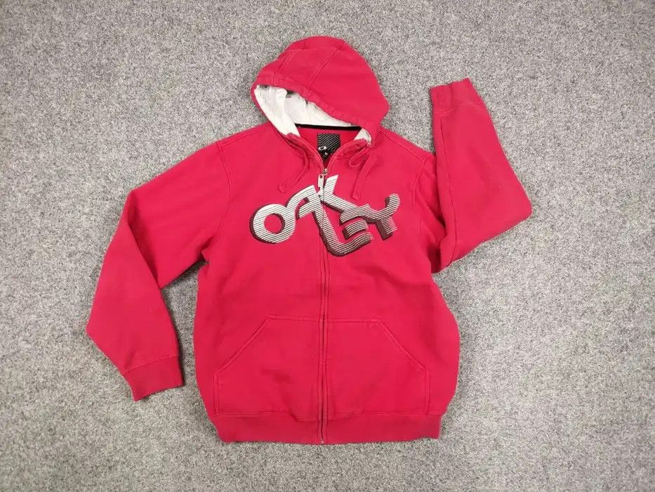 Oakley Vintage 90's Oakley Japan Embroidered logo Cotton Zip Hoodie Size US XL / EU 56 / 4 - 6 Thumbnail