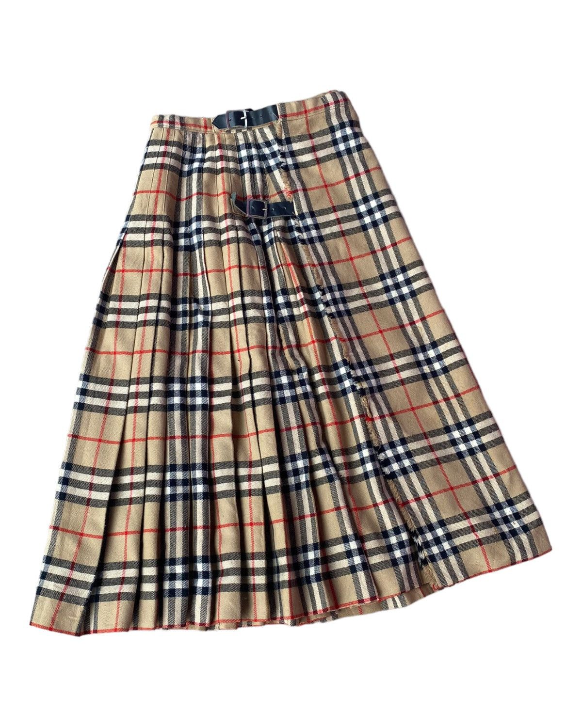 Burberry × Burberry Prorsum × Vintage VINTAGE BURBERRY MADE IN ENGLAND NOVA CHECK WOOL MIDI SKIRT Size 24" / US 00 / IT 34 - 5 Thumbnail