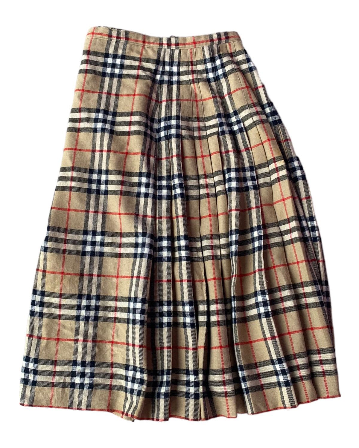 Burberry × Burberry Prorsum × Vintage VINTAGE BURBERRY MADE IN ENGLAND NOVA CHECK WOOL MIDI SKIRT Size 24" / US 00 / IT 34 - 2 Thumbnail