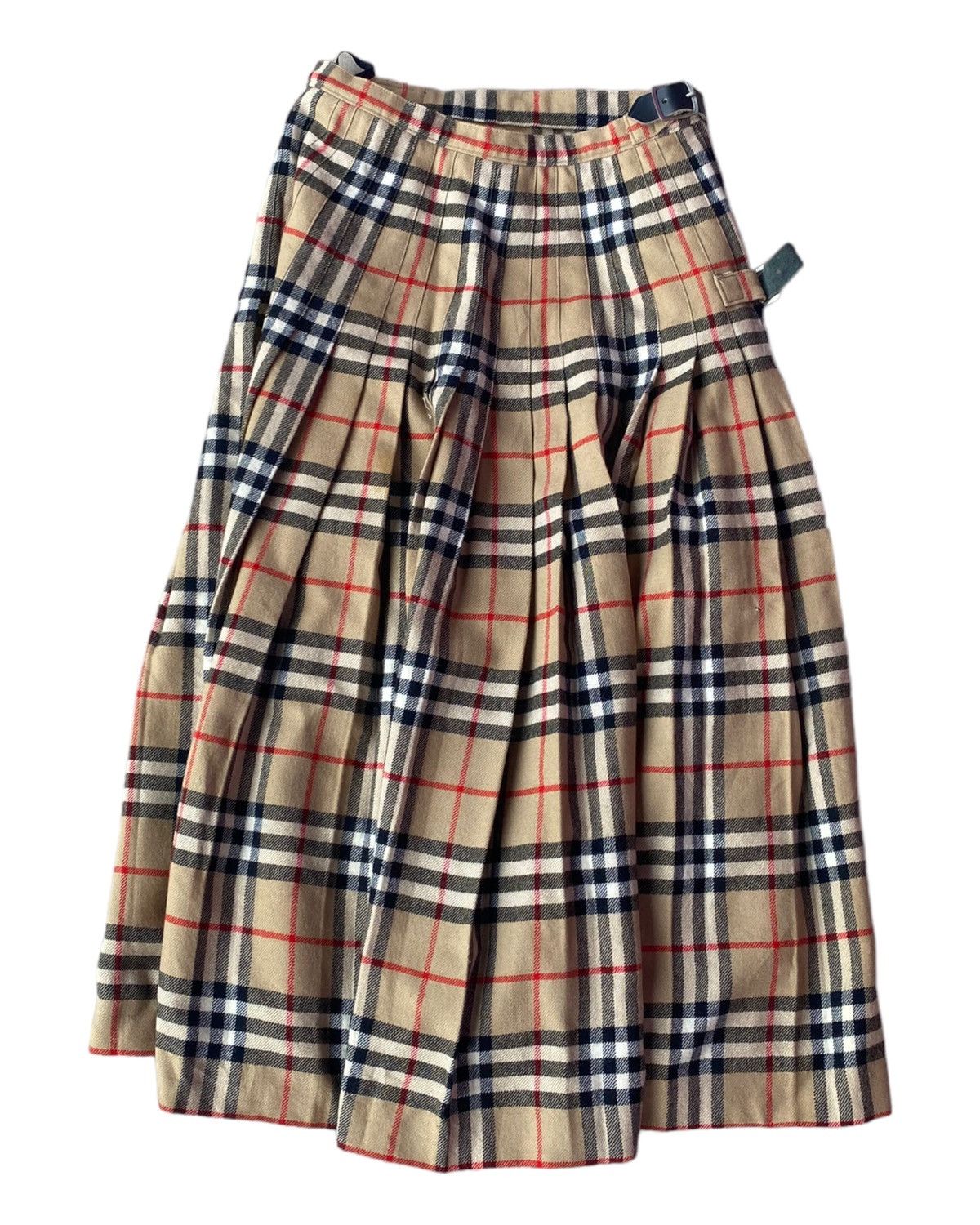 Burberry × Burberry Prorsum × Vintage VINTAGE BURBERRY MADE IN ENGLAND NOVA CHECK WOOL MIDI SKIRT Size 24" / US 00 / IT 34 - 6 Thumbnail