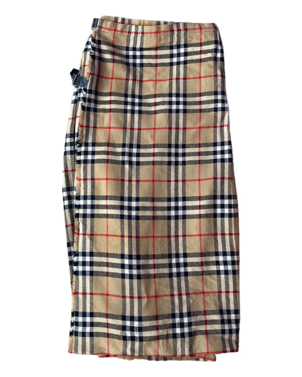 Burberry × Burberry Prorsum × Vintage VINTAGE BURBERRY MADE IN ENGLAND NOVA CHECK WOOL MIDI SKIRT Size 24" / US 00 / IT 34 - 3 Thumbnail