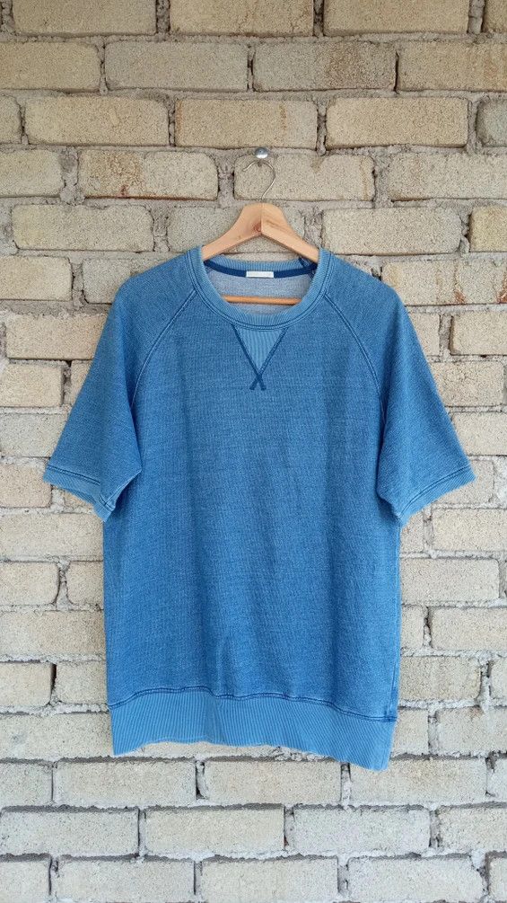Vintage 🔥🔥Vtg Style Japanese Brand GU Indigo Dye Sweatshirt Size US M / EU 48-50 / 2 - 1 Preview