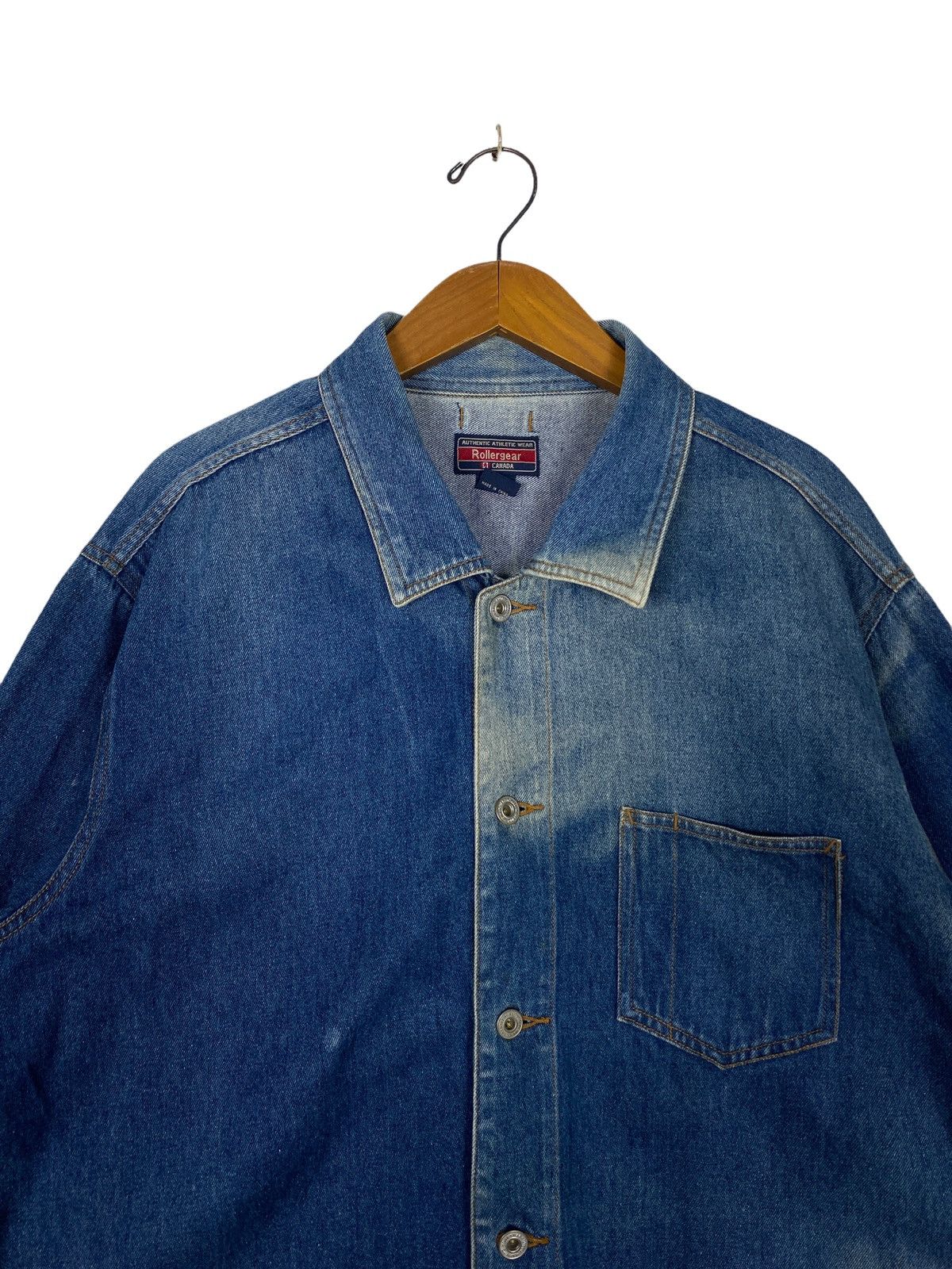 Vintage Rare‼️ Vtg ROLLERGEAR CANADA Denim Worn Out Chore Jacket Size US L / EU 52-54 / 3 - 2 Thumbnail
