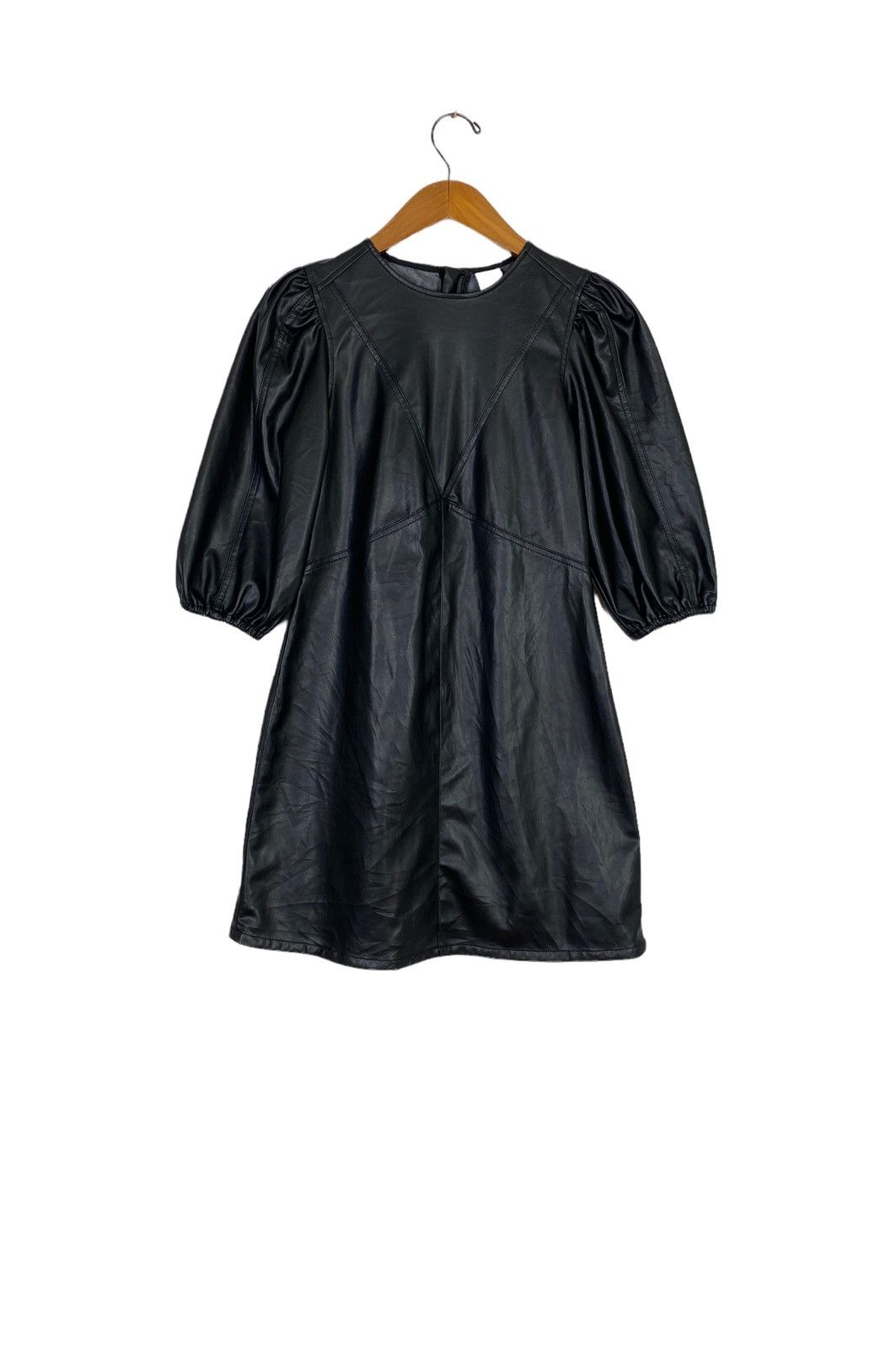 chinese dress ladies H&M Divided Black Faux Leather Belted Dress- Size XL main image 0