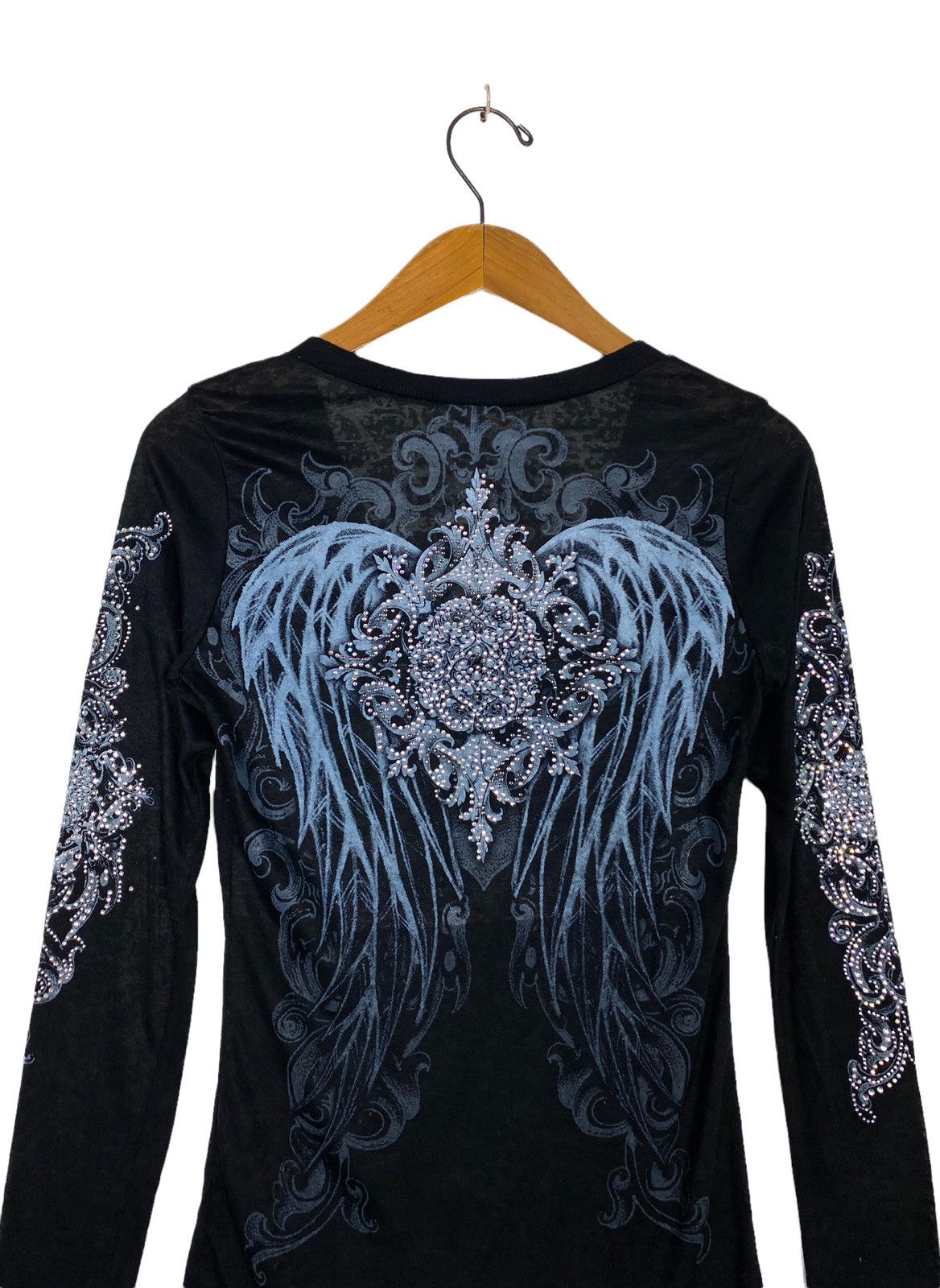 Vintage Vocal V Neck Long Sleeve Full Print Shirt Made Usa (Women) Size S / US 4 / IT 40 - 4 Thumbnail