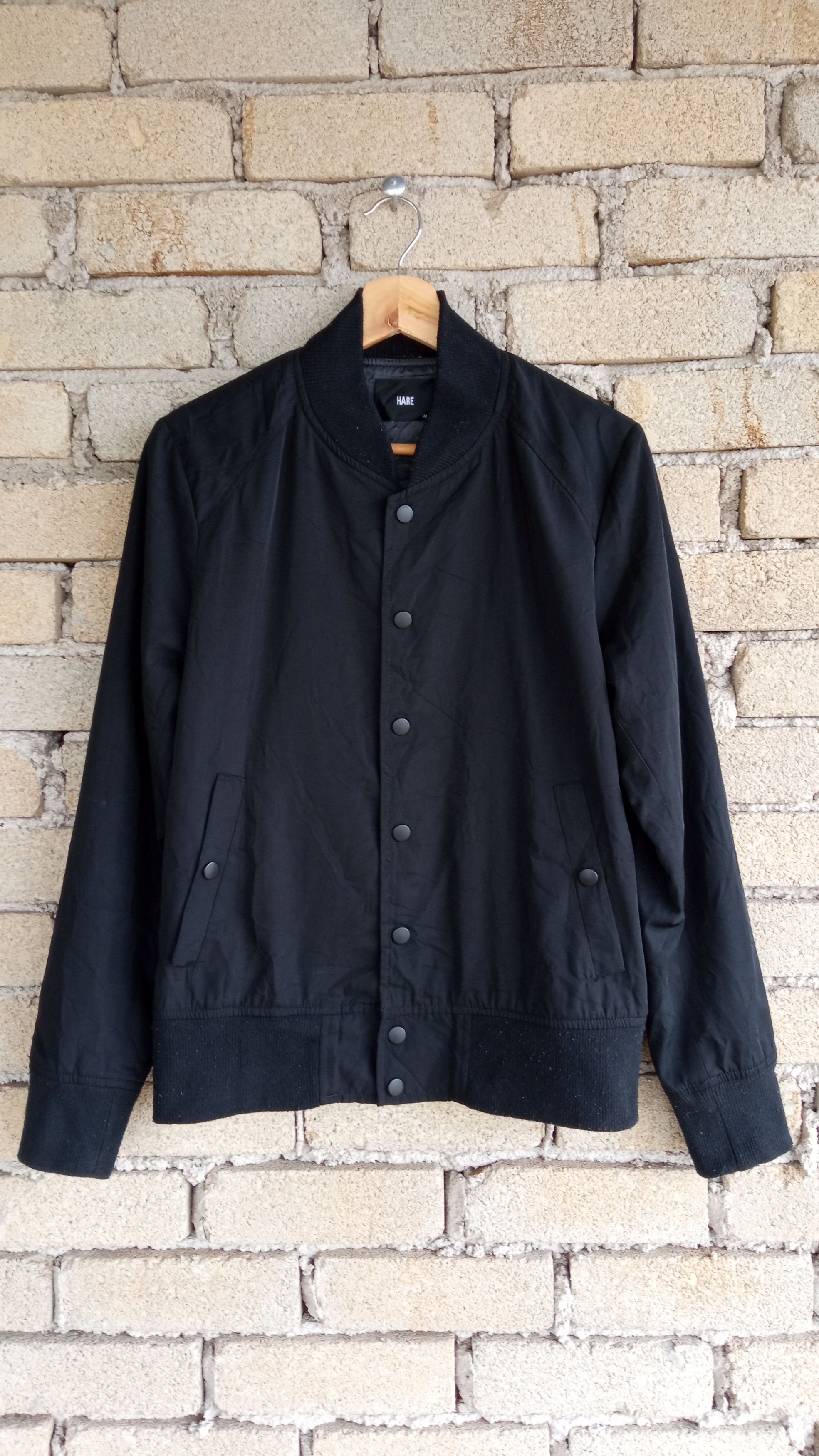 image of Hare Bomber Style Jacket in Black, Men's (Size Small)
