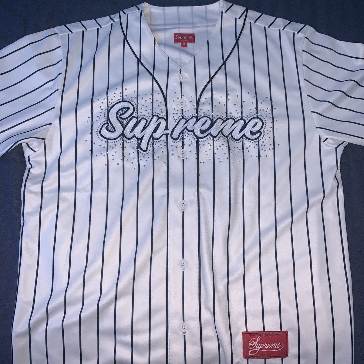 Supreme Supreme Rhinestone Baseball Jersey (SS20) Size US M / EU 48-50 / 2 - 3 Thumbnail