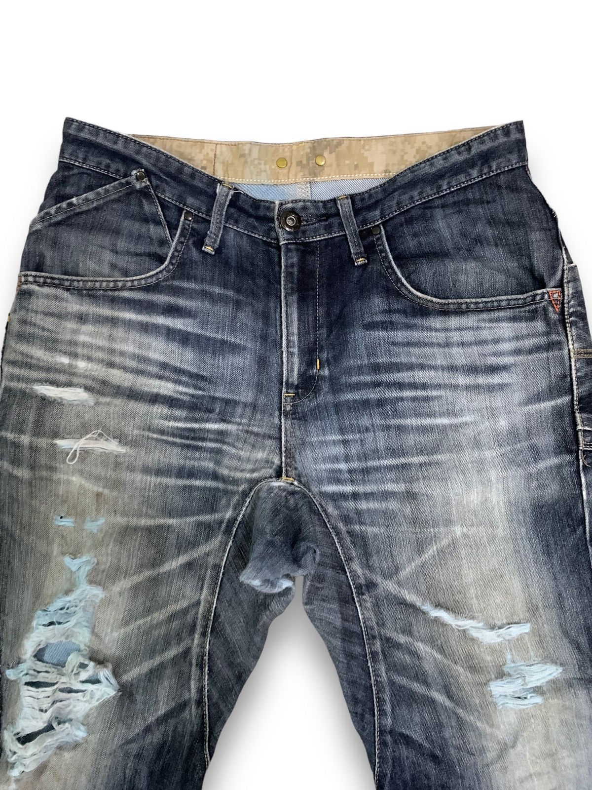 Edwin Vintage Edwin E-Function 505 Distressed Baggy Curved Jeans Size US 32 / EU 48 - 3 Thumbnail
