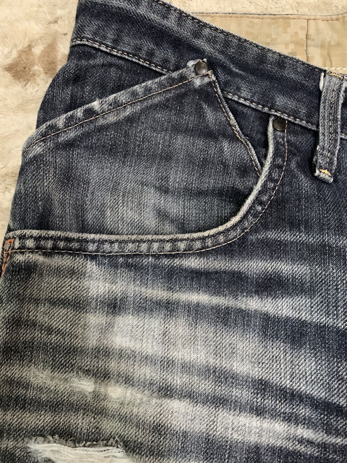 Edwin Vintage Edwin E-Function 505 Distressed Baggy Curved Jeans Size US 32 / EU 48 - 8 Thumbnail