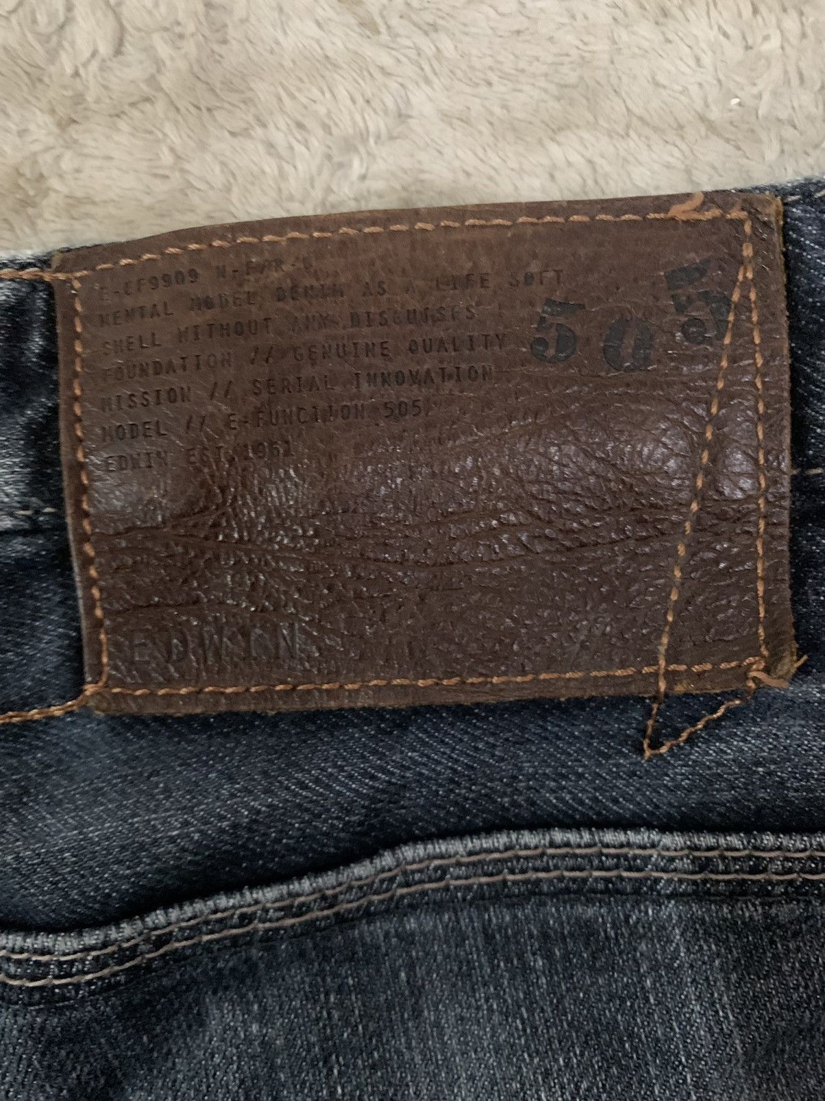 Edwin Vintage Edwin E-Function 505 Distressed Baggy Curved Jeans Size US 32 / EU 48 - 20 Thumbnail