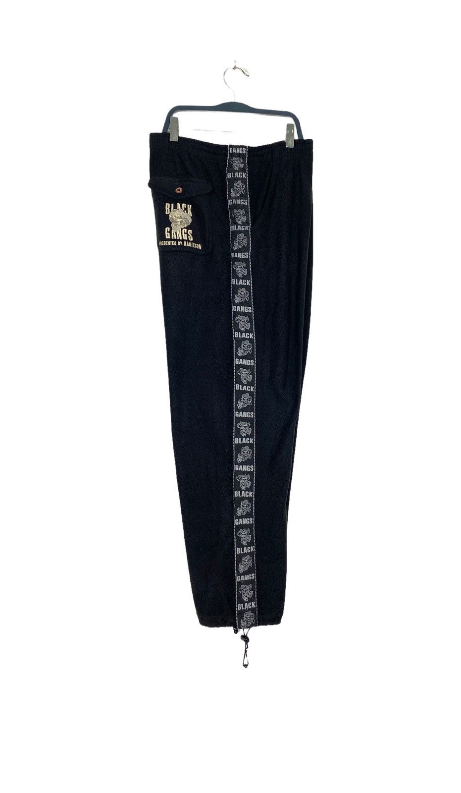 Vintage Rare‼️ Vtg Magixson Black Gangs Sidetape Sweatpants Pants Size US 40 / EU 56 - 2 Thumbnail